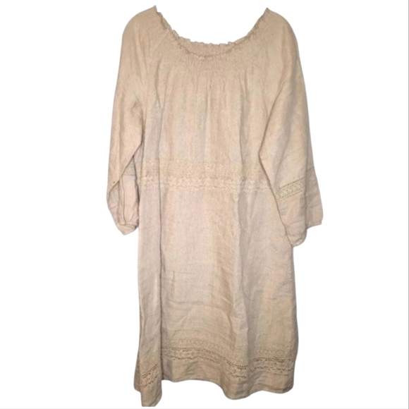 J. Jill Dresses & Skirts - J. Jill Cream Boho Peasant Midi Dress